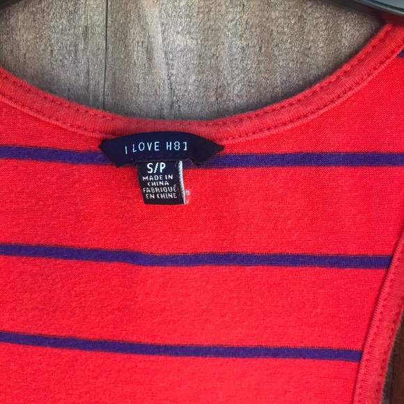 Navy and Red Racer Back Dress - Picture 3 of 3